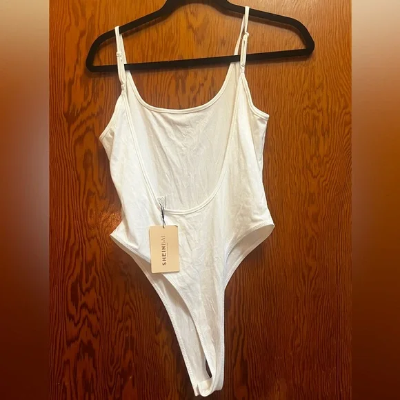 SHEIN Ribbed Cream Bodysuit - Picture 2 of 4